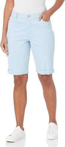 Gloria Vanderbilt Women's Mid Rise Feminine Cut Bermuda Short, Pale Sky, 6 Petite Regular in Kuwait