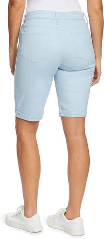 Gloria Vanderbilt Women's Mid Rise Feminine Cut Bermuda Short, Pale Sky, 6 Petite Regular in Kuwait