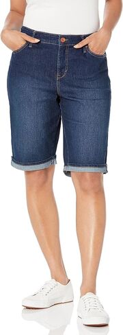 Gloria Vanderbilt Women's Mid Rise Feminine Cut Bermuda Short, Pale Sky, 6 Petite Regular in Kuwait