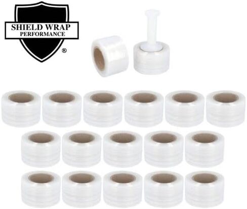 PSBM Mini Stretch Wrap with Handle, 18 Pack, 3 Inch x 1000 Feet, 80 Gauge, Clear, Small Plastic Cling Film for Pallets Moving Storing in Saudi Arabia