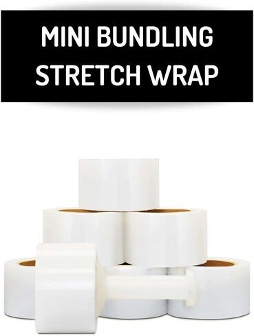 PSBM Mini Stretch Wrap with Handle, 18 Pack, 3 Inch x 1000 Feet, 80 Gauge, Clear, Small Plastic Cling Film for Pallets Moving Storing in Saudi Arabia