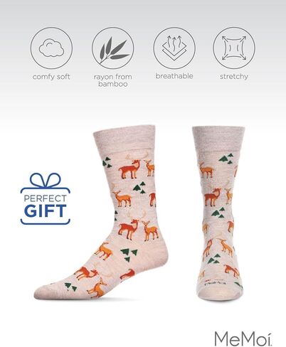 MeMoi Men's Avocado Bamboo Blend Funny Novelty Crew Sock in Saudi Arabia
