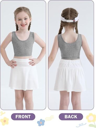 مجموعة من 12 حمالة صدر قطنية للفتيات من بوروكا، حمالة صدر للتدريب كامي للفتيات، حمالة صدر رياضية للفتيات الصغيرات in Kuwait