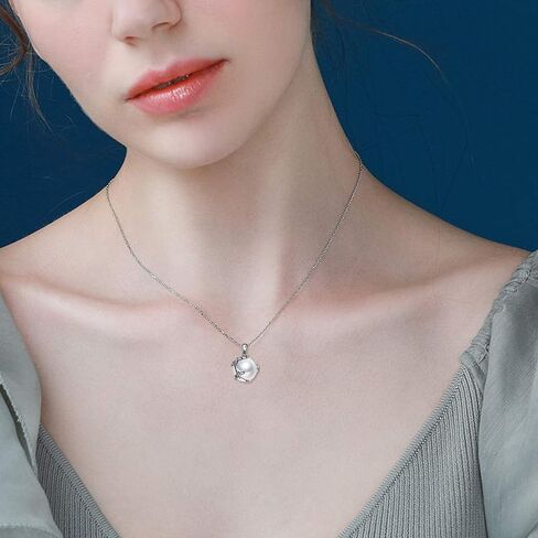 YFN 925 Sterling Silver Pearl Necklace Twisted Pendant Necklace for Women Mother's Day Christmas Gifts in Saudi Arabia