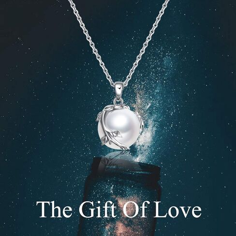 YFN 925 Sterling Silver Pearl Necklace Twisted Pendant Necklace for Women Mother's Day Christmas Gifts in Saudi Arabia