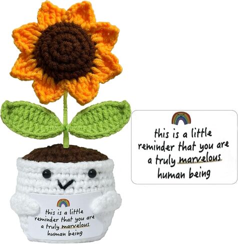 Positive Crochet Sunflowers - Sometimes You Forget You're Awesome - Inspirational Gifts for Women,Men,Emotional Support Crochet,Appreciation Sunflower Gifts for Sister,Best Friend,Coworker,Teacher in Saudi Arabia
