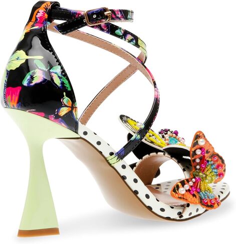 Betsey Johnson Women's Trudie Heeled Sandal, White Butterfly, 6 in Saudi Arabia