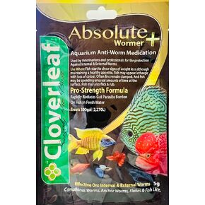 Absolute Wormer Plus (50g) Fish wormer Powder, Rapidly Reduces Gut Parasite Burden. Aquarium Anti-wormer. Effective Against flukes, Worms, parasites, and Fish lice. Internal and External parasites.