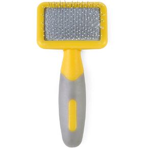 Ergo Animal Slicker Brush, Grey/yellow, Small