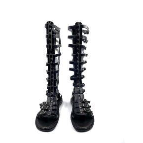 Black Gladiator Sandals for Men, Sandal Boots for Men from Genuine Leather, Gladiator Leather Boots from Greece, Ancient Greek Sandal Boots (10)