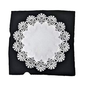 Table Runner or Dresser Scarf in Bleached White Fancy Lace and Fabric Size 36 x 15 inches
