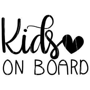 Kids on Board Car Decal, Safety Bumper Sticker 6"x4", Color Options