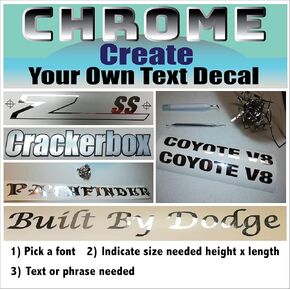 1" -11" Chrome Custom Text lettering phrase Vinyl Truck car boat numbers Decal personalized lettering vinylcreationpros
