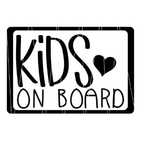 Kids on Board Vinyl Car Decal, 6.5"x4.5", Color Options