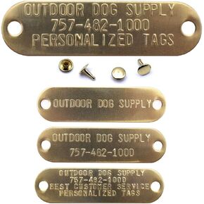 Brass Custom 3/4" Tag with Raised Lettering for Dog Collar