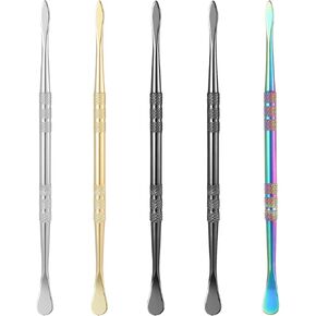 Wanmu 5Pcs Wax Carving Tools, Stainless Steel Sculpture Tools, Sculpting Tool Spoon, Wax Carving Tool Set for Modeling, Double-Headed 4.7" Length