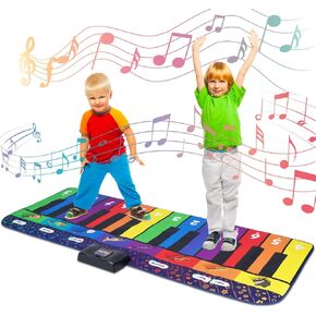 6 ft Large Piano Mat for Kids & Toddlers, Dancing Floor Piano Mat, 24 Key Floor Keyboard with 10 Built-in Songs, 8 Sounds, Record Function - Fun Musical Toy Gift for Boys & Girls Ages 3-9