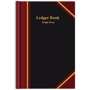 Jetec Black Ledger Books for Bookkeeping 11.4 x 7.5 Inches Accounting Book Accounting Notebook for Tracking Money, Expenses