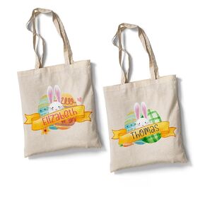 Personalized Easter Basket | BULK OPTION Personalized Easter Tote Bag | Custom Kids Easter Tote Bags | Easter Bag Tote | Custom Name Easter Basket | Personalized Easter Bag For Girls Boys Kids Babies