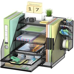 Multi-layer desktop storage racks for office storage, drawer-type file storage racks for archives and materials