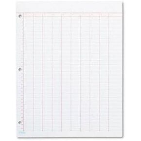 TOPS 3619 - Data Pad w/Numbered Column Headings, Wide Rule, Ltr, White, 50 Sheets/Pad-TOP3619
