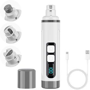 Dog Nail Grinder Quiet-2024 Release Ultra-Quiet Dog & Cat Nail Grinder with LED Light & Battery Display - Painless Nail Trimmer for Small to Large Pets, Thick Nails, and Sensitive Paws