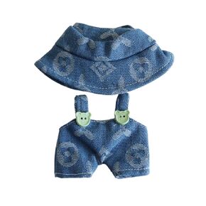Outfit for Labubu Doll - Denim Outfit with Hat, Casual & Premium Style, Custom Fit for 17cm Labubu Doll (No Doll)