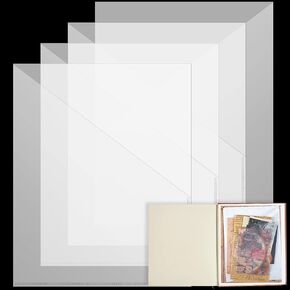 Chinco 4 Packs Planner Sticky Pockets - Clear Adhesive Pockets for Planners, Home, Office, and School Accessories(8 x 6.5 Inch)