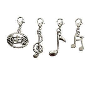 4pcs Music Notes Clip on Charm for Key Ring Zipper Pull, Music Lover Pendant, Cute Treble Clef Musical Jewelry