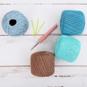100% Pure Cotton Crochet Thread Set by Threadart - Size 10 - Rainbow Colors - Six 50g Balls