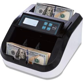 H-308 Bill Counter Money Counter Machine Batch Mode Banknote Counter LCD Display UV/MG/IR Detection Value Count/Add+Value/Add+Batch Mode 1100 Pcs/Mins