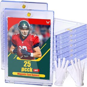 5ct Magnetic Card Holders for Trading Cards, 35pt UV Protection Baseball Card Holder, Ultra Clear Card Protectors Hard Plastic, Card Sleeves Display Case for Baseball/Sports/Game Cards