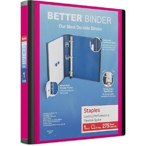 STAPLES 13568 Binders, Pink