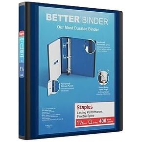 Staples 1 1/2 بوصة 3 حلقات أفضل الموثق ، الأزرق البحري ، 3/حزمة (ST55855-CCVS)