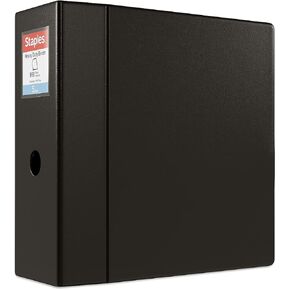 Staples 82689 Heavy Duty 3-Inch 3-Ring Non-View Binder Black (24658)