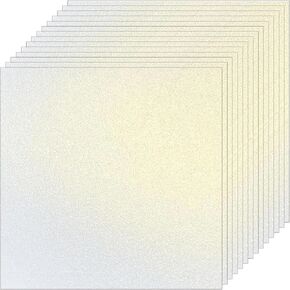 White Pearl Shimmer Paper Metallic Cardstock, 12" x 12" 20 Sheets 80 lb Cover Stock for Cricut, Invitations Card Making Weddings, Birthdays, DIY Craft