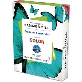 HP Laser Print Office Paper, 98 Brightness, 24lb, 8-1/2 x 11, White, 500 Sheets/Rm