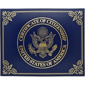 US Citizenship Certificate Holder – Padded Cover with Gold Seal - Naturalization Gift for New Citizens - Protect Your Certificate of Citizenship