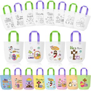 Strawberry Coloring Goodie Bags for Kids - 24Pcs Summer Strawberry Bulk Color Your Own Gift Bags with Handle FruitsTheme Reusable Coloring Bag Non Woven Tote Bag for DIY Crafts Painting Party Favors
