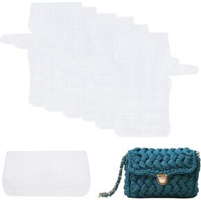 TTFdacai 6 Pcs DIY Plastic Mesh Canvas Sheets, Blank Needlepoint Canvas Craft Kit, Handbag to Weave mesh Canvas Supplies for DIY Sewing Crochet Bag Craft Yarn Making