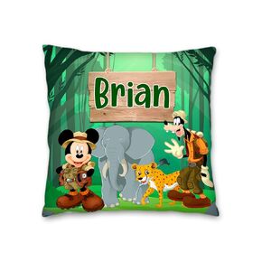 Mouse Safari Pillow with Name - 16in insert included