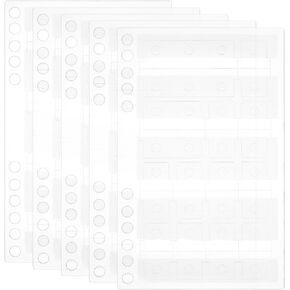 BENECREAT 15Pcs PVC Binder Stickers, 6 * 3.6 Inch 26 Hole Reinforcement Stickers, Ring Self-Adhesive Reinforcement Labels for Ring Binder Bill Paper Photos Document