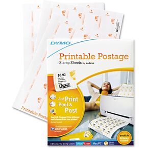 Dymo 1750042 Printable Postage Labels, 8-1/2 X 11, White, 192 Labels