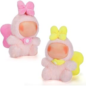 2 Sets Clothes for 15/17cm Dolls - Angel Wings Outfit Accessories for Dress Up Dolls Girls Women Gifts (Doll Not Included)