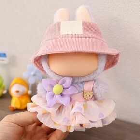 Clothes for 17cm Doll , 2 Piece Set Skirt Hat for 17cm Doll Cute Premium Fashion Exquisite Dress for Dolls Clothes Outfit Accessories (NO Doll) (Green)