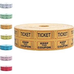 Raffle Tickets Roll - 2000 Tickets Double Roll for Fundraisers, Carnivals, Events - Durable Stub Design, Easy Tear & Organize(Blue)