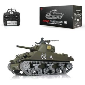 TOUCAN RC HOBBY Henglong 1/16 Customized 7.0 M4A3 Sherman RC Tank 3898 Barrel Recoil 360° Metal in Kuwait