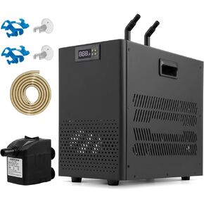 Aquarium Chiller 42 Gallon, 1/10 HP Aquarium Water Chiller Quiet Compressor Cooling System, Aquarium Cooler Chiller for Saltwater & Freshwater, Fish Tank, Axolotl, Coral, and Hydroponics