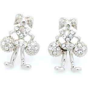 Sparkling Cheerleader Earrings with Crystals – Rhodium Plated, Hypoallergenic, Ages 14 and Up