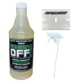 Brothers Chemical Adhesive-Off PRO Adhesive Remover for Vinyl Wraps and Graphics, 32 oz, with 3 x 4 Chemical Resistant Big Blade Scraper